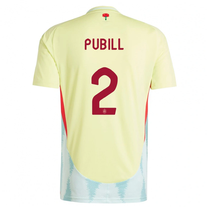 Danxen Dame Spania Marc Pubill #2 Gul Bortetrøye Drakt Trøye 24-26 Skjorter T-Skjorte