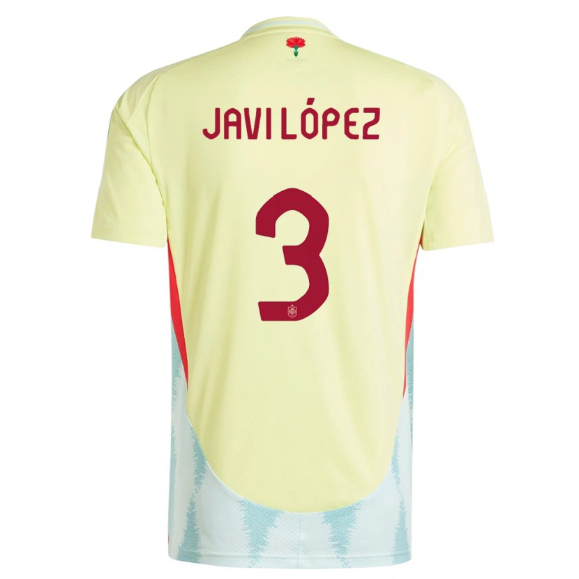Danxen Dame Spania Javi López #3 Gul Bortetrøye Drakt Trøye 24-26 Skjorter T-Skjorte