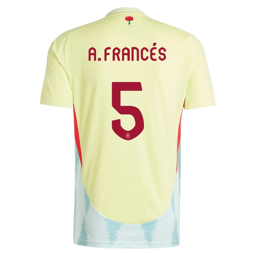 Danxen Dame Spania Alejandro Francés #5 Gul Bortetrøye Drakt Trøye 24-26 Skjorter T-Skjorte