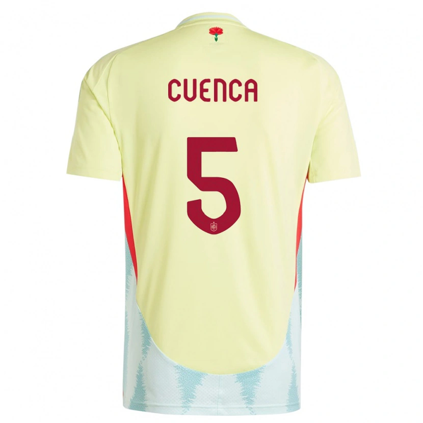 Danxen Dame Spania Andrés Cuenca #5 Gul Bortetrøye Drakt Trøye 24-26 Skjorter T-Skjorte