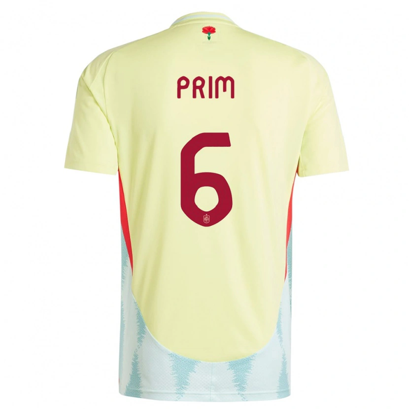 Danxen Dame Spania Pau Prim #6 Gul Bortetrøye Drakt Trøye 24-26 Skjorter T-Skjorte