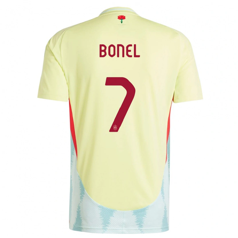 Danxen Dame Spania Asier Bonel #7 Gul Bortetrøye Drakt Trøye 24-26 Skjorter T-Skjorte