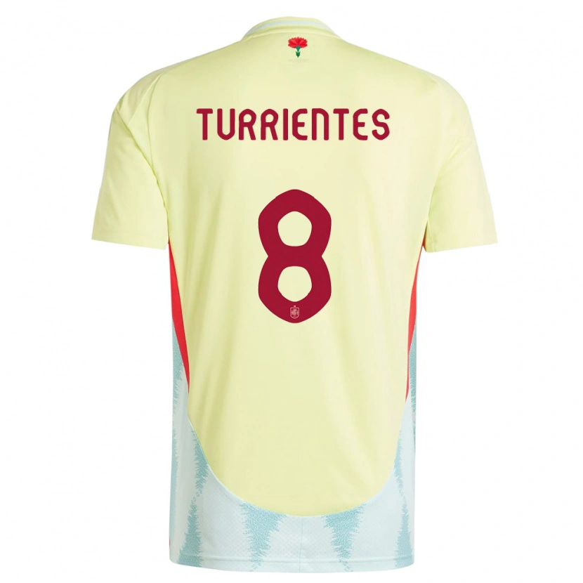Danxen Dame Spania Beñat Turrientes #8 Gul Bortetrøye Drakt Trøye 24-26 Skjorter T-Skjorte