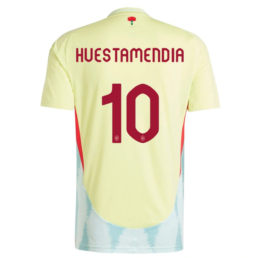 Danxen Dame Spania Peio Huestamendia #10 Gul Bortetrøye Drakt Trøye 24-26 Skjorter T-Skjorte