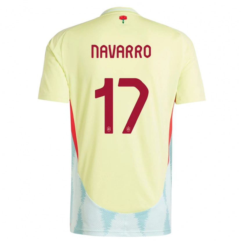 Danxen Dame Spania Robert Navarro #17 Gul Bortetrøye Drakt Trøye 24-26 Skjorter T-Skjorte