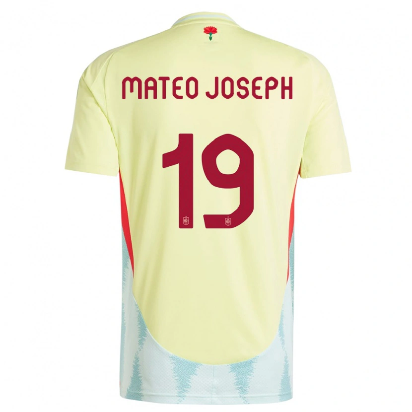 Danxen Dame Spania Mateo Joseph #19 Gul Bortetrøye Drakt Trøye 24-26 Skjorter T-Skjorte