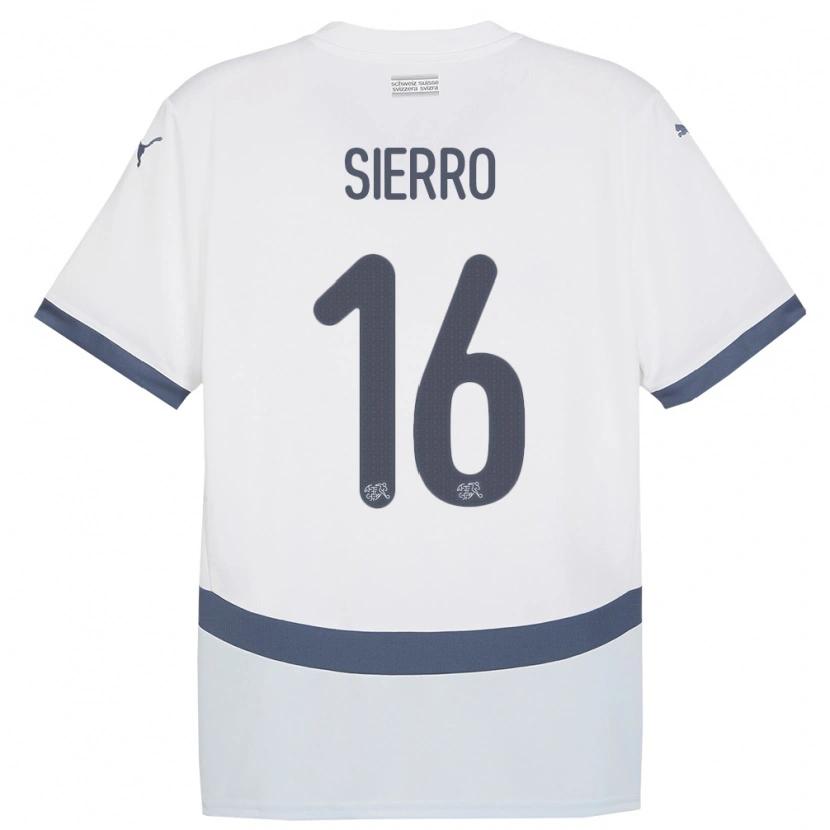 Danxen Dame Sveits Vincent Sierro #16 Hvit Bortetrøye Drakt Trøye 24-26 Skjorter T-Skjorte
