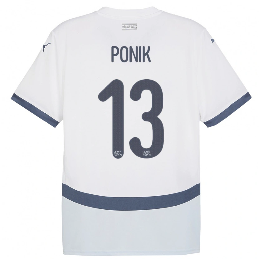Danxen Dame Sveits Gentian Ponik #13 Hvit Bortetrøye Drakt Trøye 24-26 Skjorter T-Skjorte