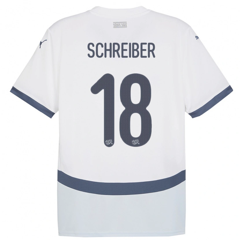 Danxen Dame Sveits Loris Schreiber #18 Hvit Bortetrøye Drakt Trøye 24-26 Skjorter T-Skjorte