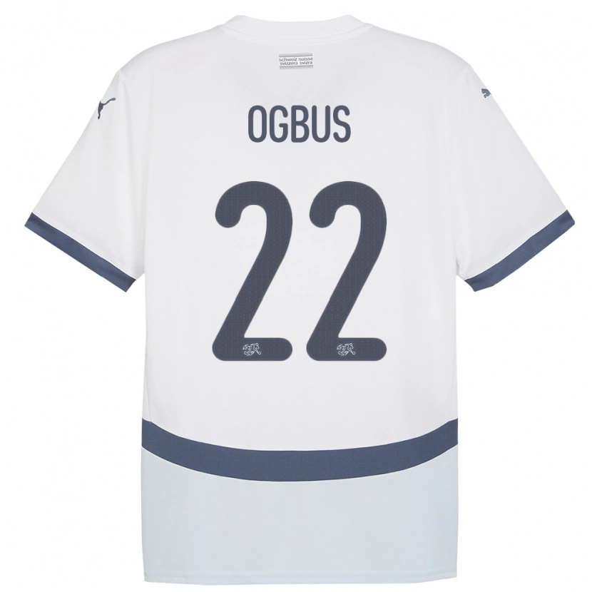 Danxen Dame Sveits Bruno Ogbus #22 Hvit Bortetrøye Drakt Trøye 24-26 Skjorter T-Skjorte