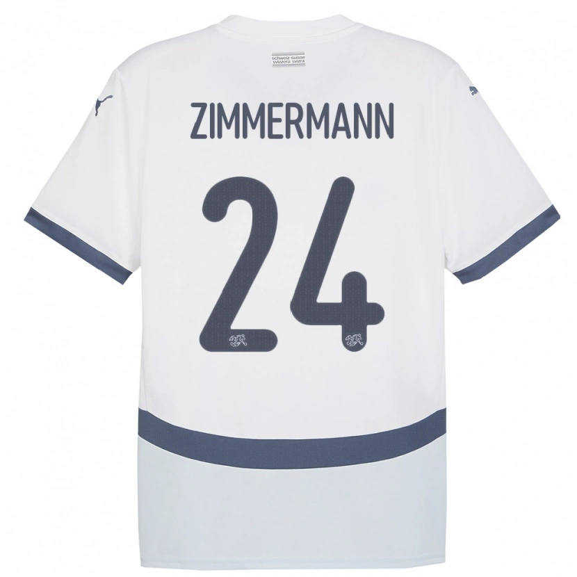 Danxen Dame Sveits Mio Zimmermann #24 Hvit Bortetrøye Drakt Trøye 24-26 Skjorter T-Skjorte