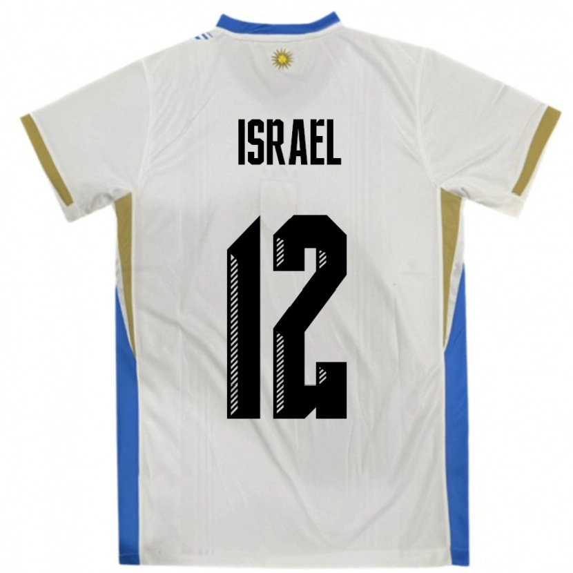 Danxen Dame Uruguay Franco Israel #12 Hvit Blå Bortetrøye Drakt Trøye 24-26 Skjorter T-Skjorte
