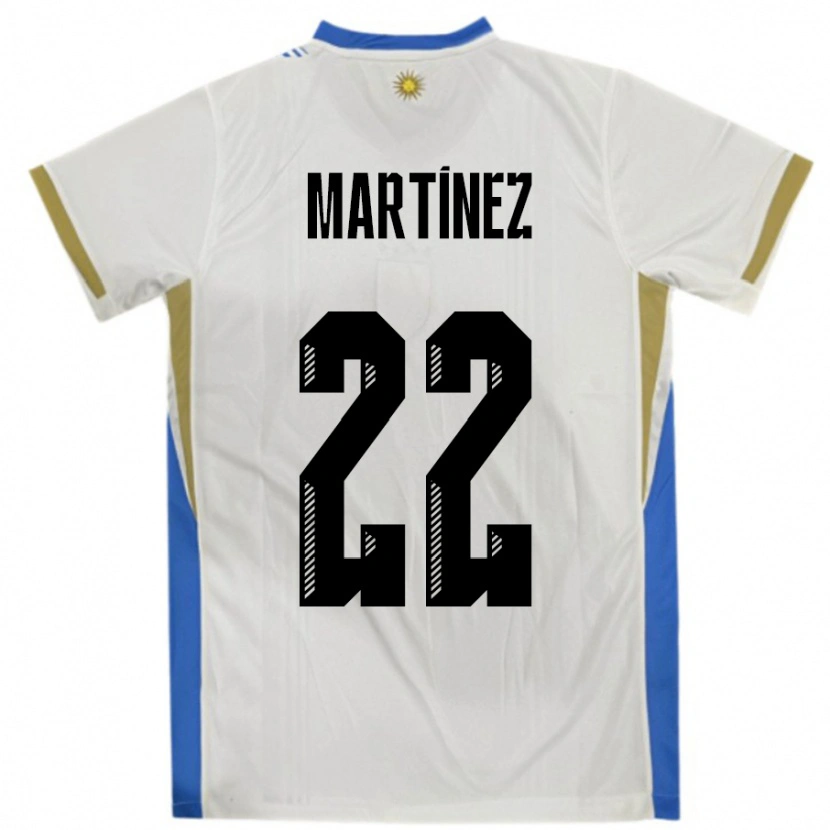 Danxen Dame Uruguay Fredy Martínez #22 Hvit Blå Bortetrøye Drakt Trøye 24-26 Skjorter T-Skjorte