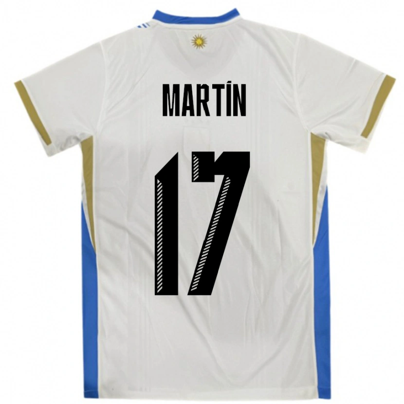 Danxen Dame Uruguay Juan Martin #17 Hvit Blå Bortetrøye Drakt Trøye 24-26 Skjorter T-Skjorte