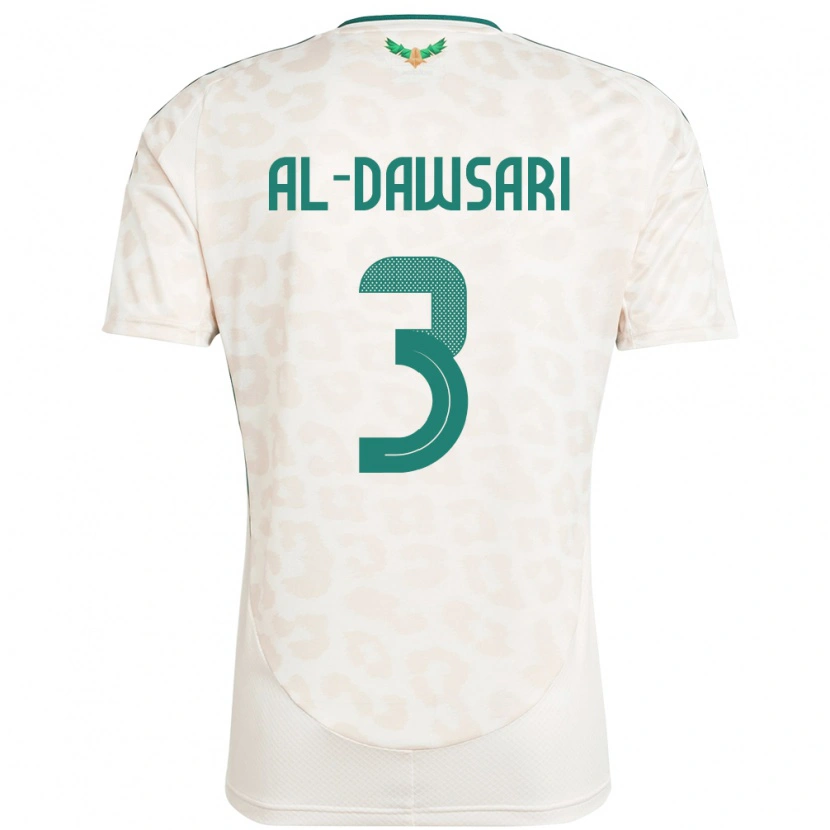 Danxen Dame Saudi-Arabia Mohammed Al-Dawsari #3 Hvit Bortetrøye Drakt Trøye 24-26 Skjorter T-Skjorte