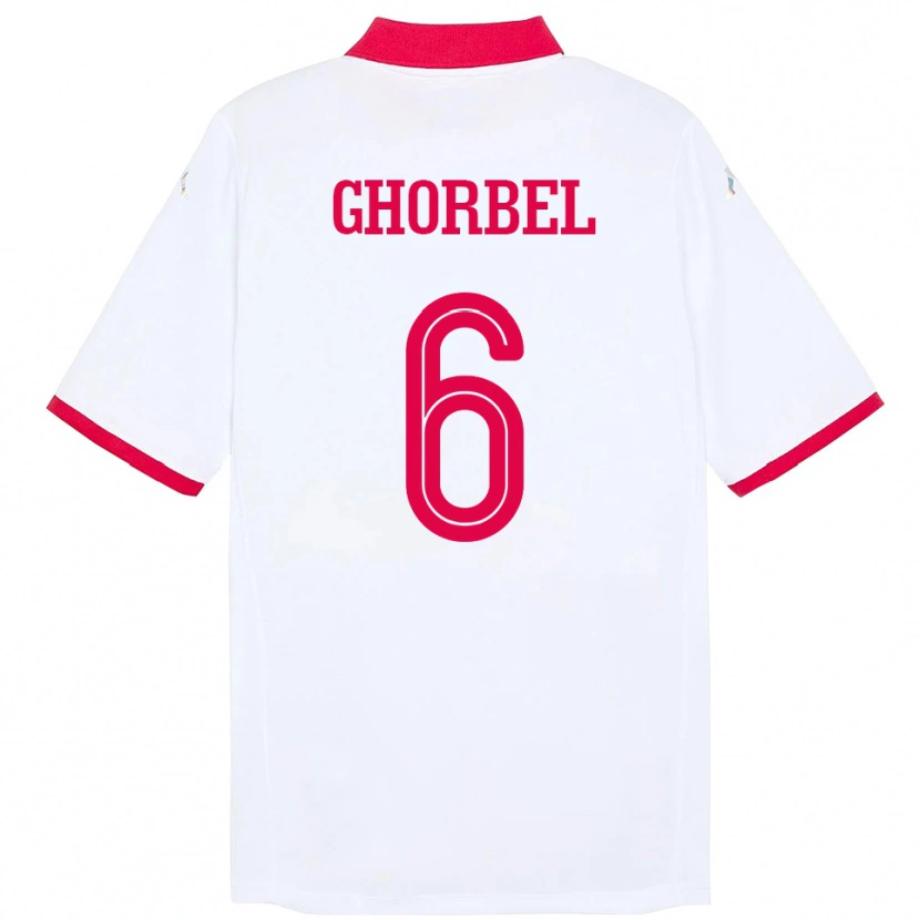 Danxen Dame Tunisia Mahmoud Ghorbel #6 Hvit Bortetrøye Drakt Trøye 24-26 Skjorter T-Skjorte