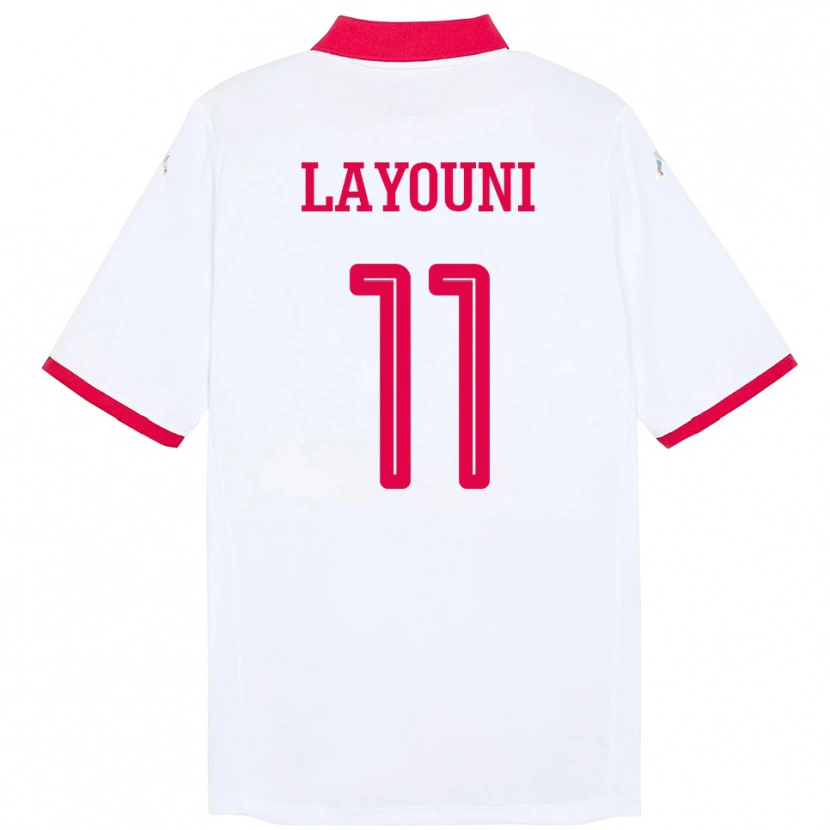 Danxen Dame Tunisia Amor Layouni #11 Hvit Bortetrøye Drakt Trøye 24-26 Skjorter T-Skjorte