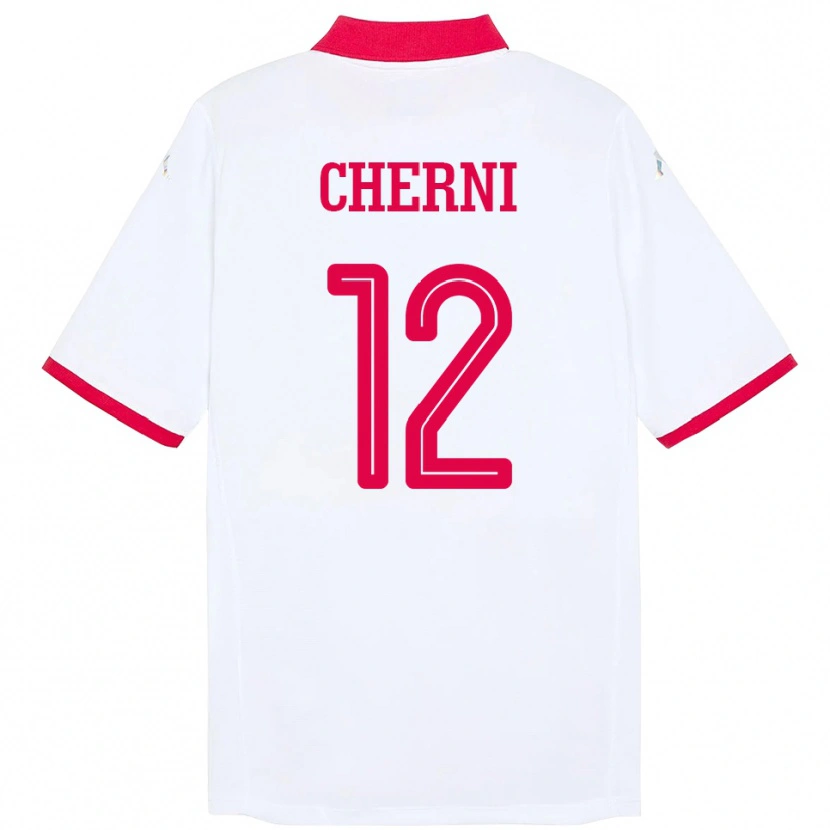 Danxen Dame Tunisia Amin Cherni #12 Hvit Bortetrøye Drakt Trøye 24-26 Skjorter T-Skjorte