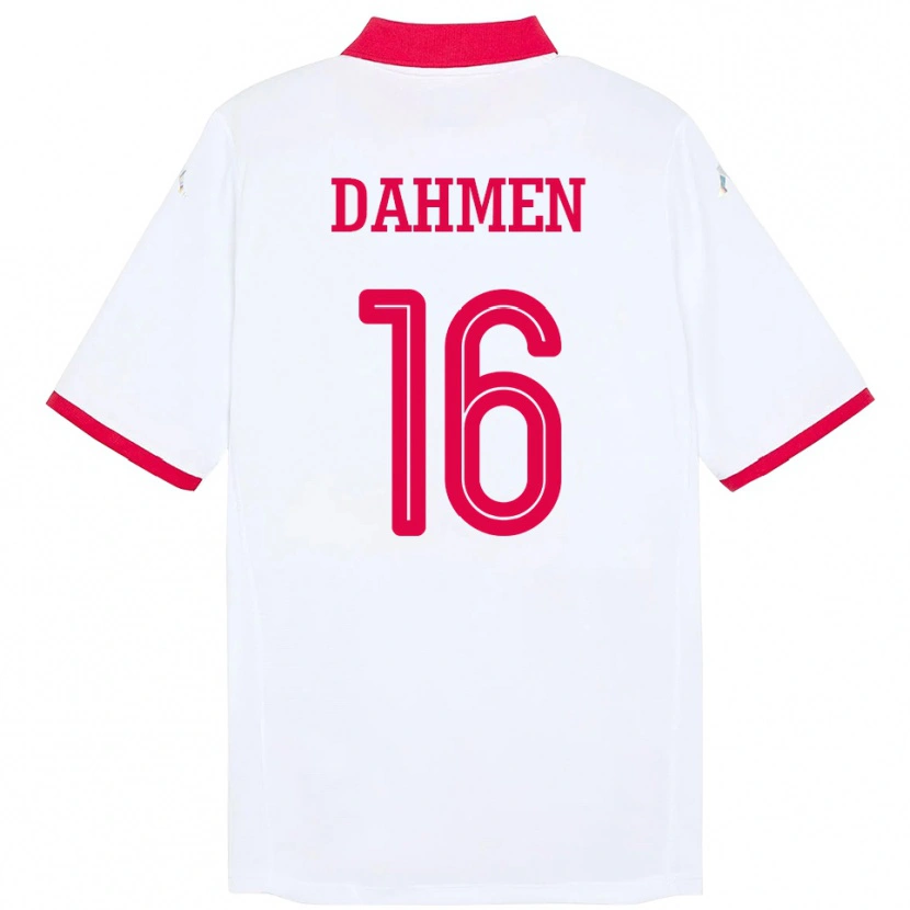 Danxen Dame Tunisia Aymen Dahmen #16 Hvit Bortetrøye Drakt Trøye 24-26 Skjorter T-Skjorte