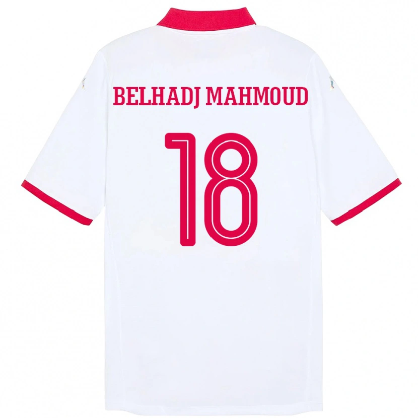 Danxen Dame Tunisia Mohamed Belhadj Mahmoud #18 Hvit Bortetrøye Drakt Trøye 24-26 Skjorter T-Skjorte