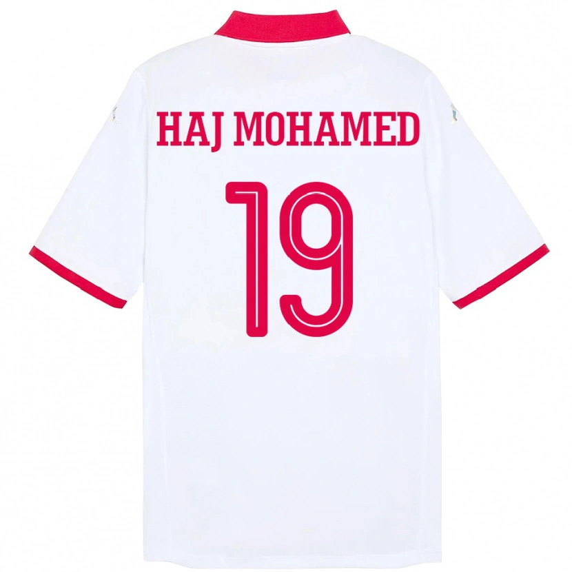 Danxen Dame Tunisia Anas Haj Mohamed #19 Hvit Bortetrøye Drakt Trøye 24-26 Skjorter T-Skjorte