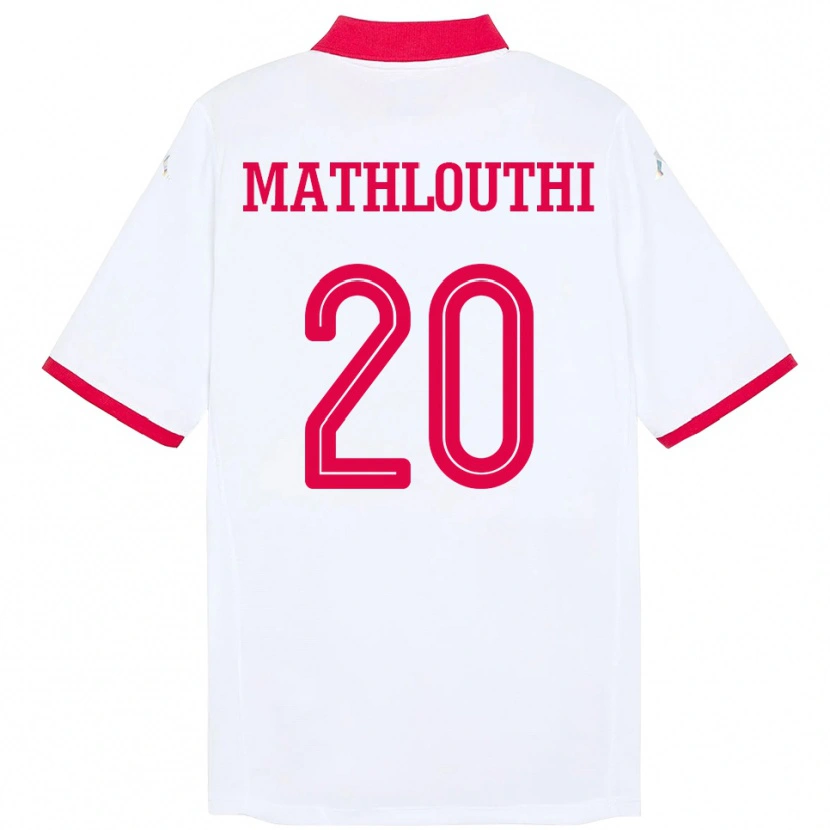 Danxen Dame Tunisia Hamza Mathlouthi #20 Hvit Bortetrøye Drakt Trøye 24-26 Skjorter T-Skjorte