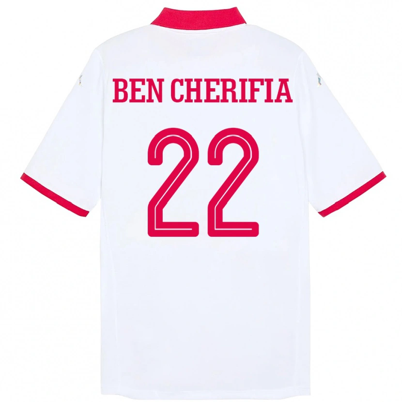 Danxen Dame Tunisia Moez Ben Cherifia #22 Hvit Bortetrøye Drakt Trøye 24-26 Skjorter T-Skjorte