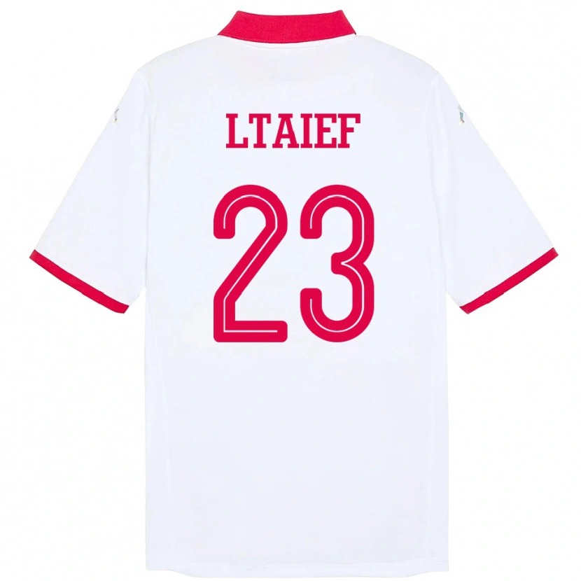 Danxen Dame Tunisia Sayfallah Ltaief #23 Hvit Bortetrøye Drakt Trøye 24-26 Skjorter T-Skjorte