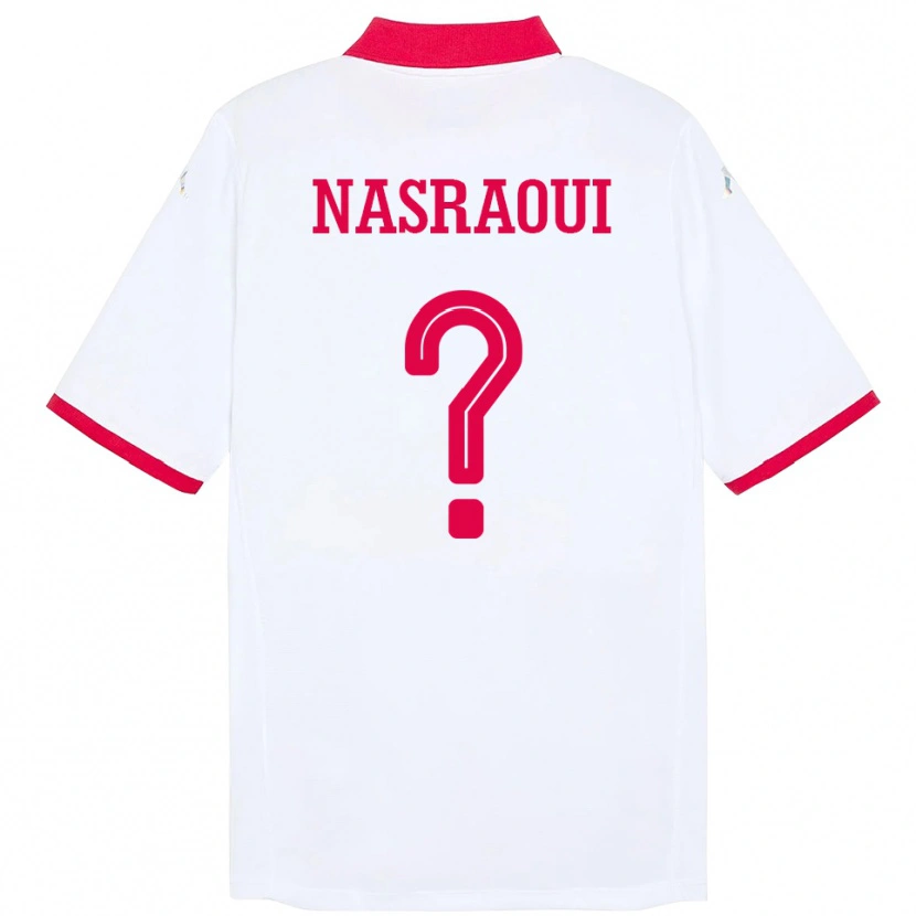 Danxen Dame Tunisia Mohamed Nasraoui #0 Hvit Bortetrøye Drakt Trøye 24-26 Skjorter T-Skjorte
