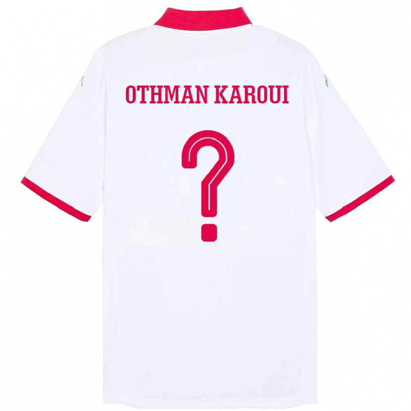 Danxen Dame Tunisia Mohamed Othman Karoui #0 Hvit Bortetrøye Drakt Trøye 24-26 Skjorter T-Skjorte