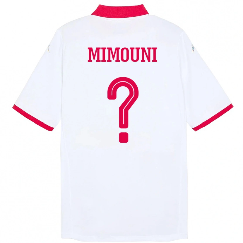Danxen Dame Tunisia Farouk Mimouni #0 Hvit Bortetrøye Drakt Trøye 24-26 Skjorter T-Skjorte