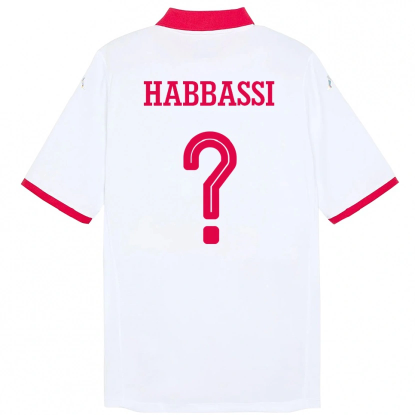 Danxen Dame Tunisia Achref Habbassi #0 Hvit Bortetrøye Drakt Trøye 24-26 Skjorter T-Skjorte