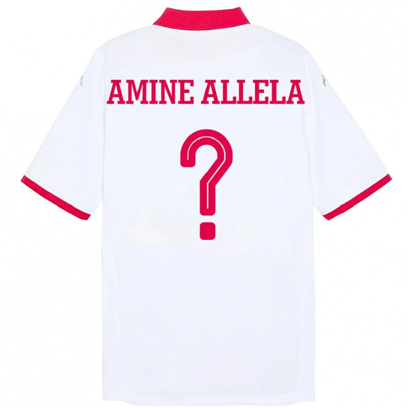 Danxen Dame Tunisia Mohamed Amine Allela #0 Hvit Bortetrøye Drakt Trøye 24-26 Skjorter T-Skjorte