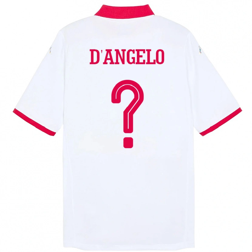 Danxen Dame Tunisia Gianni D'angelo #0 Hvit Bortetrøye Drakt Trøye 24-26 Skjorter T-Skjorte
