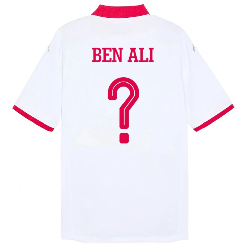 Danxen Dame Tunisia Omar Ben Ali #0 Hvit Bortetrøye Drakt Trøye 24-26 Skjorter T-Skjorte