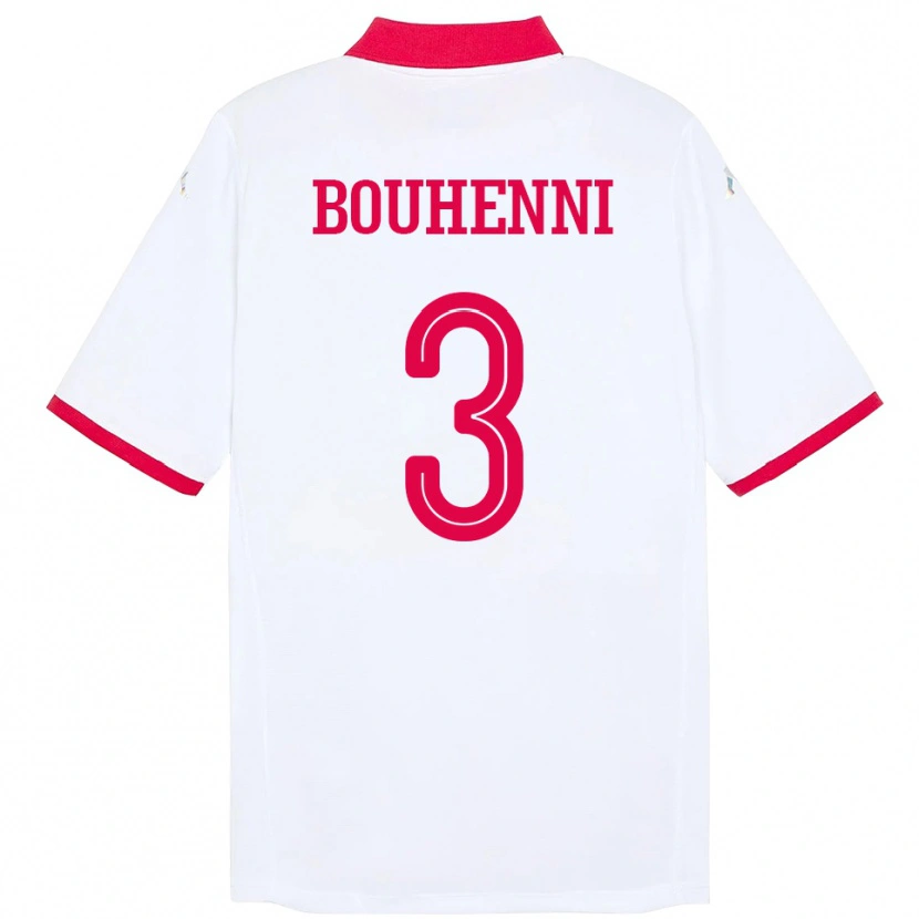 Danxen Dame Tunisia Rayen Bouhenni #3 Hvit Bortetrøye Drakt Trøye 24-26 Skjorter T-Skjorte