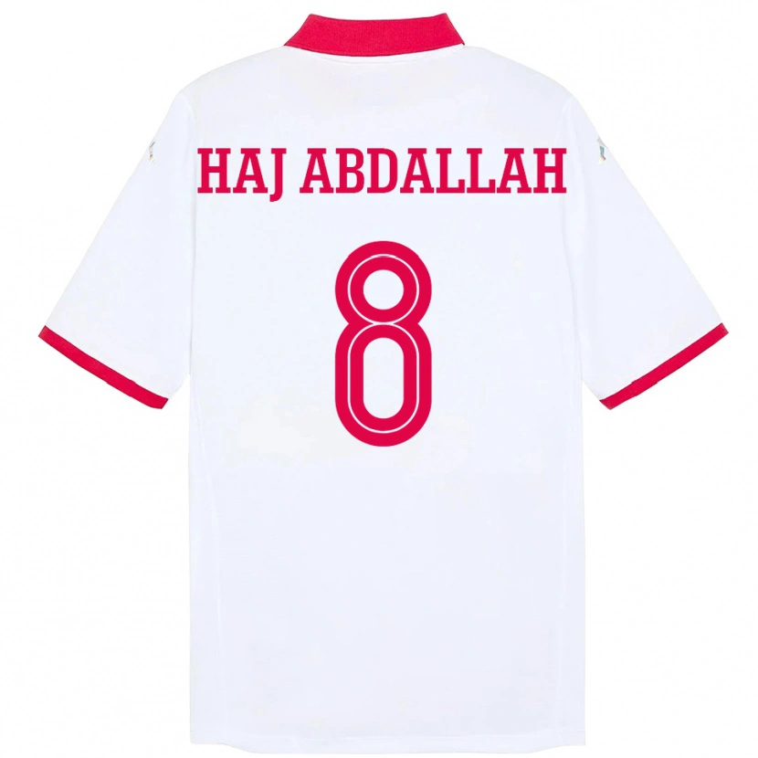 Danxen Dame Tunisia Saifedine Haj Abdallah #8 Hvit Bortetrøye Drakt Trøye 24-26 Skjorter T-Skjorte