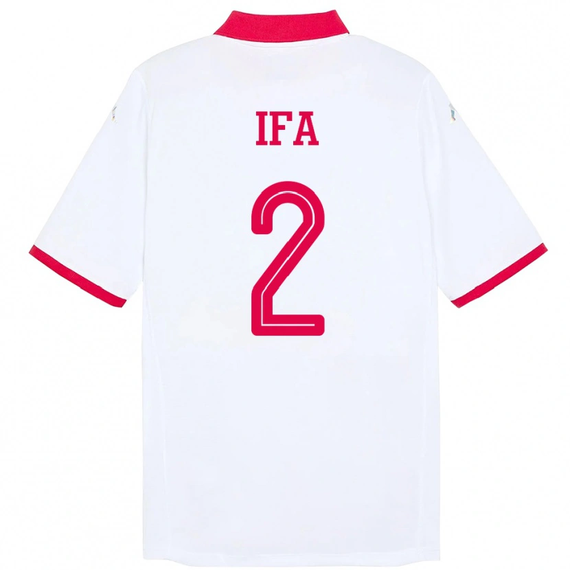 Danxen Dame Tunisia Bilel Ifa #2 Hvit Bortetrøye Drakt Trøye 24-26 Skjorter T-Skjorte