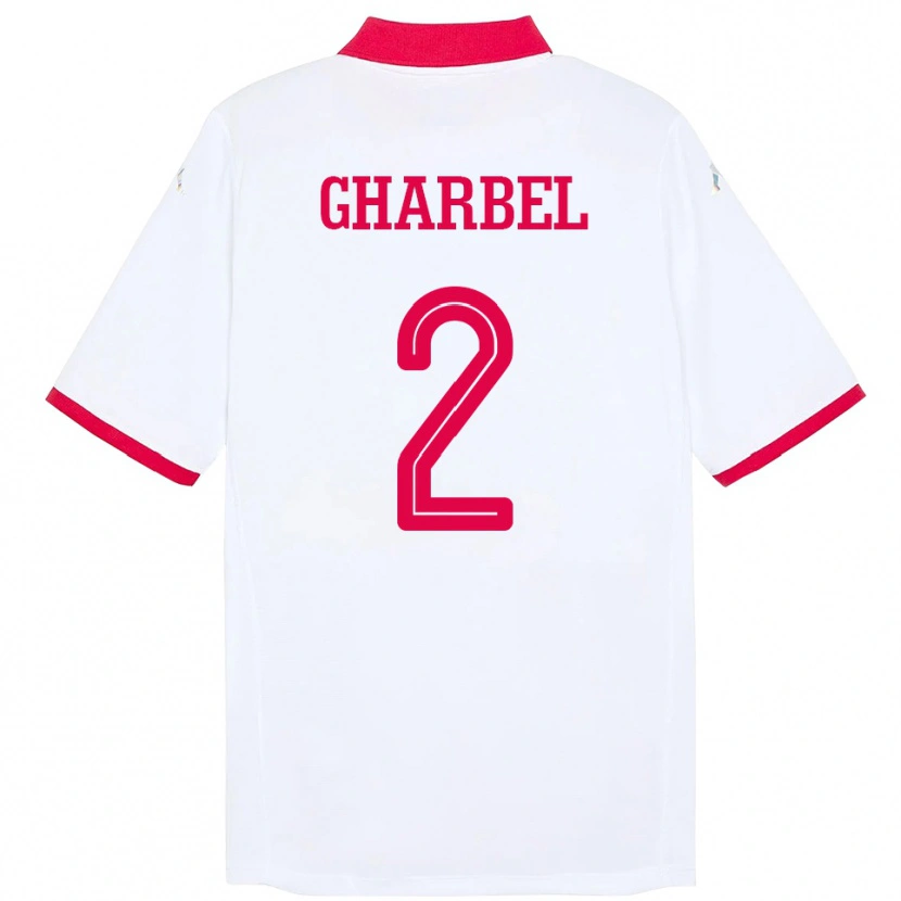 Danxen Dame Tunisia Mahmoud Gharbel #2 Hvit Bortetrøye Drakt Trøye 24-26 Skjorter T-Skjorte