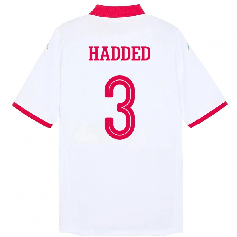 Danxen Dame Tunisia Rayen Hadded #3 Hvit Bortetrøye Drakt Trøye 24-26 Skjorter T-Skjorte
