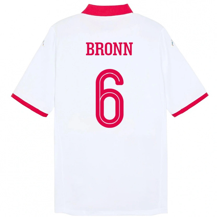Danxen Dame Tunisia Dylan Bronn #6 Hvit Bortetrøye Drakt Trøye 24-26 Skjorter T-Skjorte