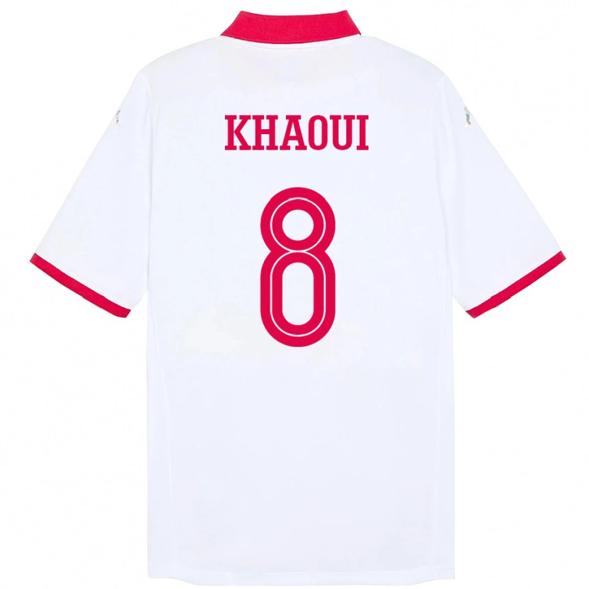 Danxen Dame Tunisia Saif Eddine Khaoui #8 Hvit Bortetrøye Drakt Trøye 24-26 Skjorter T-Skjorte