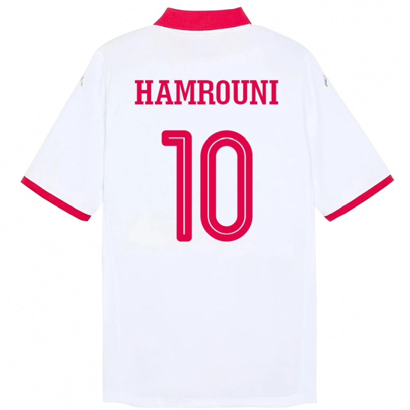 Danxen Dame Tunisia Rayen Hamrouni #10 Hvit Bortetrøye Drakt Trøye 24-26 Skjorter T-Skjorte