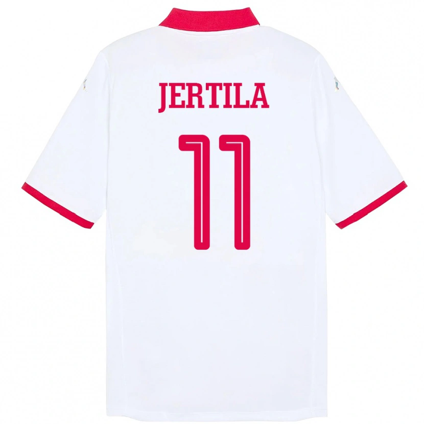Danxen Dame Tunisia Hedi Jertila #11 Hvit Bortetrøye Drakt Trøye 24-26 Skjorter T-Skjorte