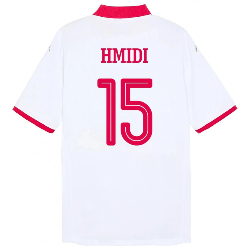 Danxen Dame Tunisia Makolm Hmidi #15 Hvit Bortetrøye Drakt Trøye 24-26 Skjorter T-Skjorte