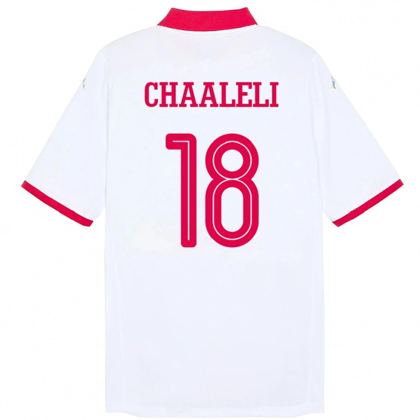 Danxen Dame Tunisia Ghaliene Chaaleli #18 Hvit Bortetrøye Drakt Trøye 24-26 Skjorter T-Skjorte