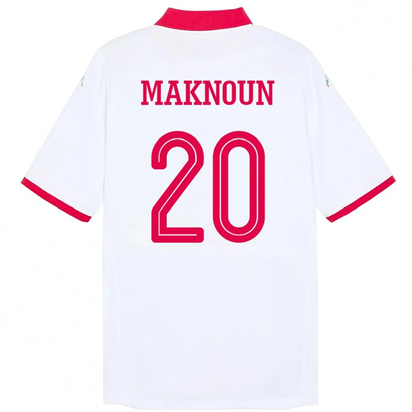 Danxen Dame Tunisia Leila Maknoun #20 Hvit Bortetrøye Drakt Trøye 24-26 Skjorter T-Skjorte