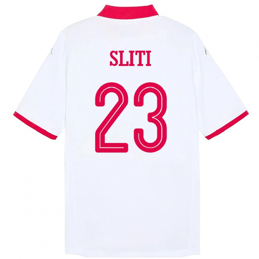Danxen Dame Tunisia Naim Sliti #23 Hvit Bortetrøye Drakt Trøye 24-26 Skjorter T-Skjorte