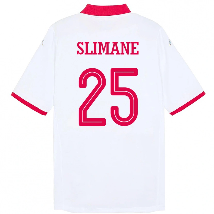 Danxen Dame Tunisia Anis Ben Slimane #25 Hvit Bortetrøye Drakt Trøye 24-26 Skjorter T-Skjorte