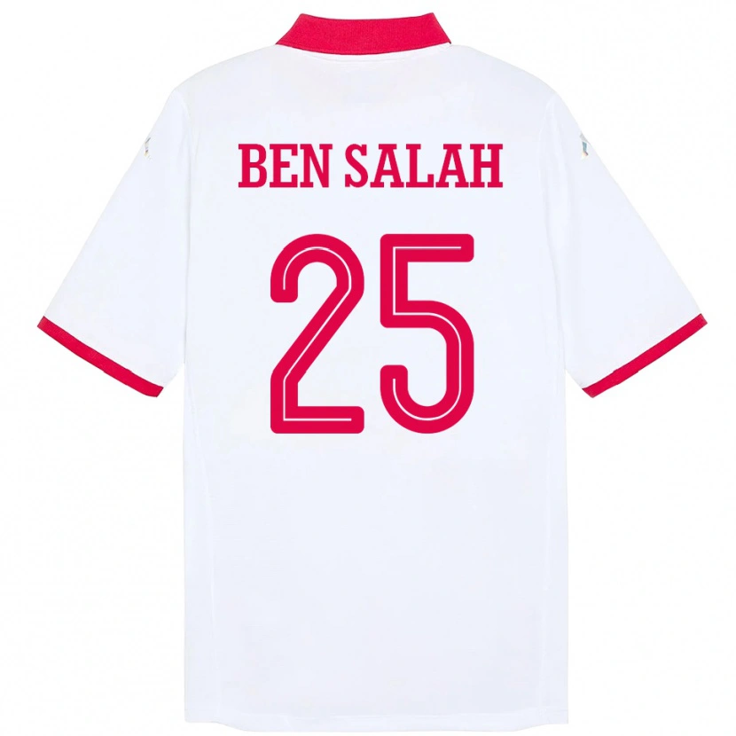 Danxen Dame Tunisia Heni Ben Salah #25 Hvit Bortetrøye Drakt Trøye 24-26 Skjorter T-Skjorte